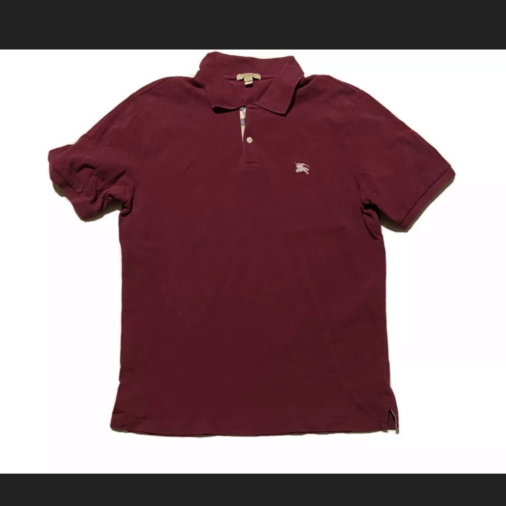 Burberry Brit Mens Sz Large Maroon Short Sleeve